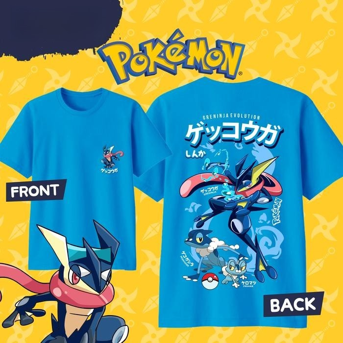 Pokemon Anime Merchandise - Camiseta Estampada Pokémon Greninja, 100% Algodão,